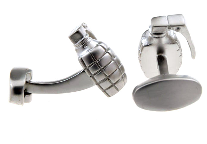 Grenade Cufflinks Silver Texture Cufflinks Metal Cufflinks Military Wholesale & Customized CL655470