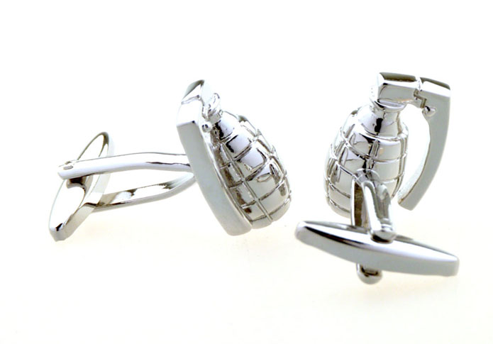 Grenade Cufflinks  Silver Texture Cufflinks Metal Cufflinks Military Wholesale & Customized  CL656267