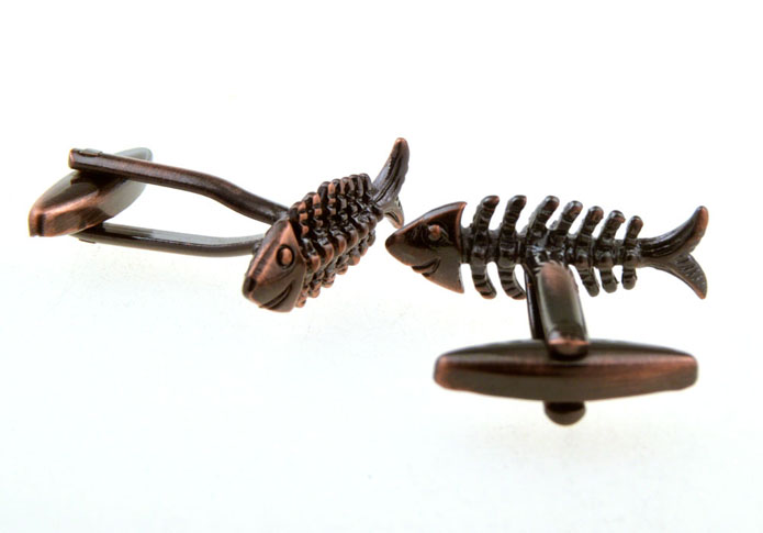 Fish Bone Cufflinks  Bronzed Classic Cufflinks Metal Cufflinks Animal Wholesale & Customized  CL656273