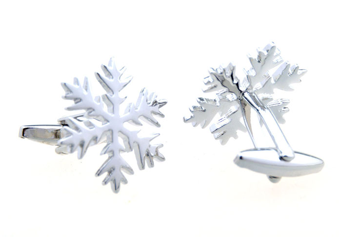 Snowflake Cufflinks  Silver Texture Cufflinks Metal Cufflinks Funny Wholesale & Customized  CL656466