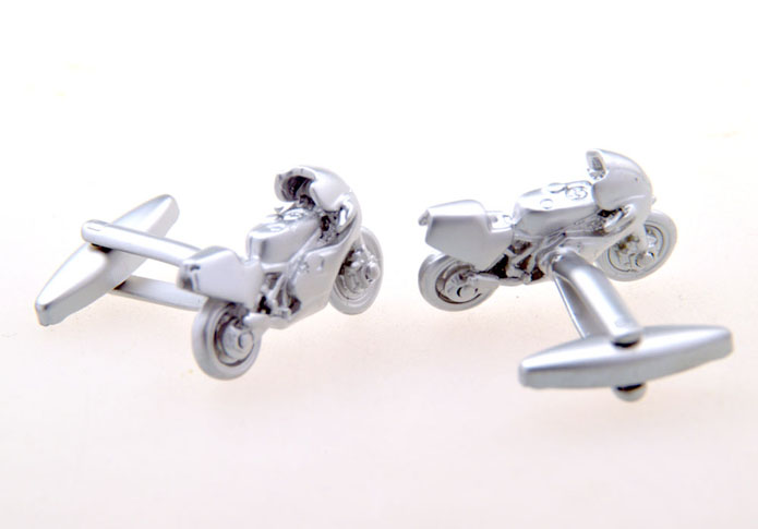 Motorcycle Cufflinks  Silver Texture Cufflinks Metal Cufflinks Transportation Wholesale & Customized  CL656473