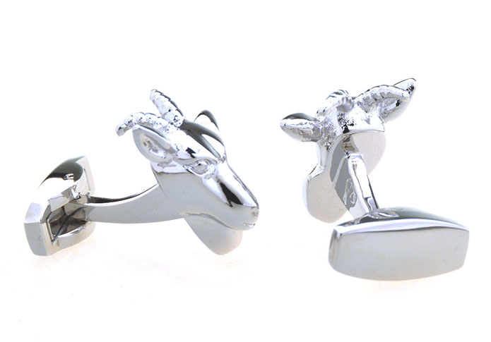 Goat Cufflinks  Silver Texture Cufflinks Metal Cufflinks Animal Wholesale & Customized  CL656901