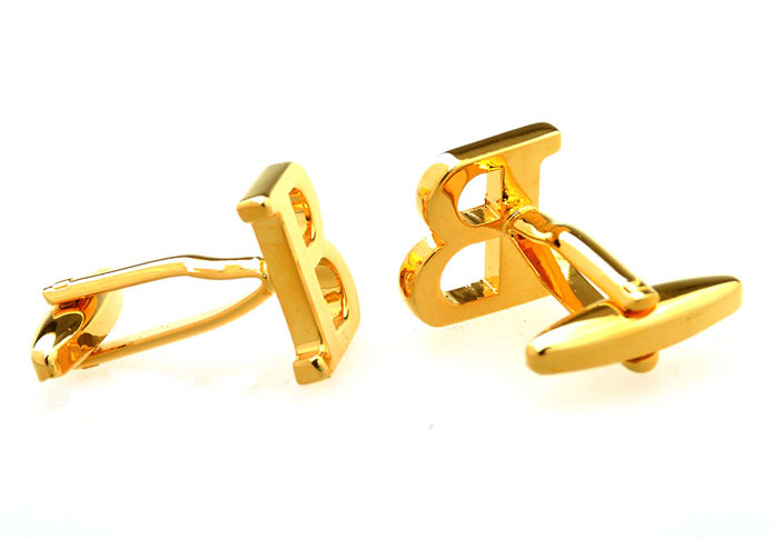 26 Letter B Cufflinks  Gold Luxury Cufflinks Metal Cufflinks Symbol Wholesale & Customized  CL656909