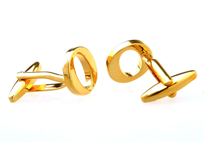26 Letter O Cufflinks  Gold Luxury Cufflinks Metal Cufflinks Symbol Wholesale & Customized  CL656922