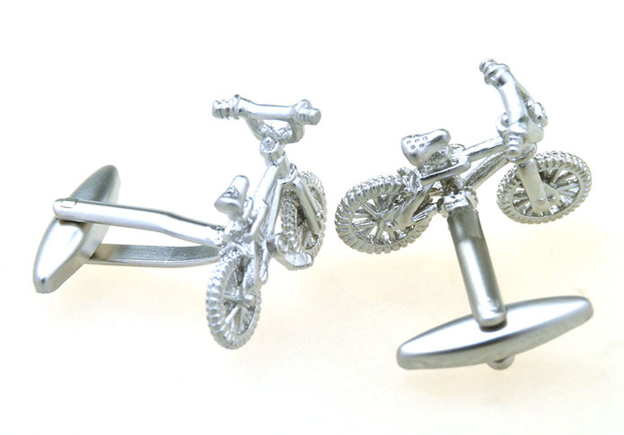Bicycle Cufflinks  Silver Texture Cufflinks Metal Cufflinks Transportation Wholesale & Customized  CL656941
