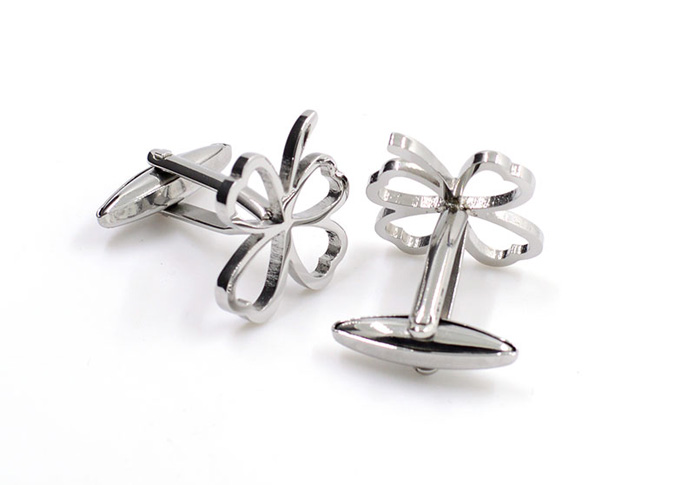 Four Leaf Clover Cufflinks  Silver Texture Cufflinks Metal Cufflinks Knot Wholesale & Customized  CL657102
