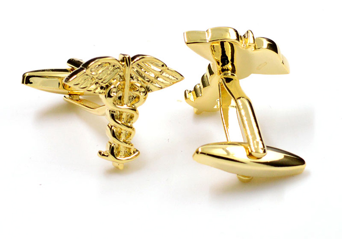 Caduceus Cufflinks  Gold Luxury Cufflinks Metal Cufflinks Flags Wholesale & Customized  CL657448