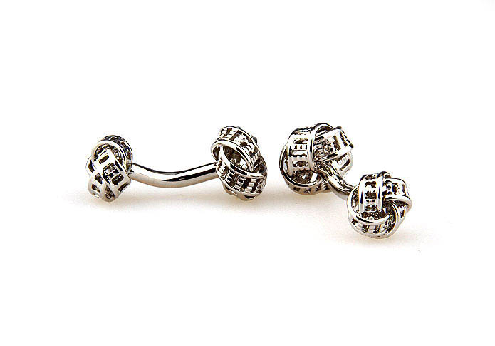  Silver Texture Cufflinks Metal Cufflinks Knot Wholesale & Customized  CL666993