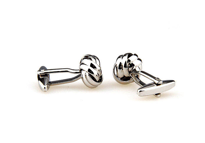  Silver Texture Cufflinks Metal Cufflinks Knot Wholesale & Customized  CL667008