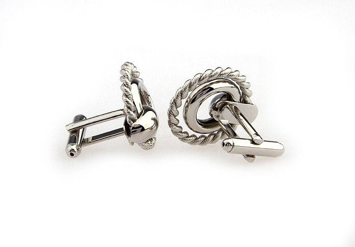  Silver Texture Cufflinks Metal Cufflinks Knot Wholesale & Customized  CL667119