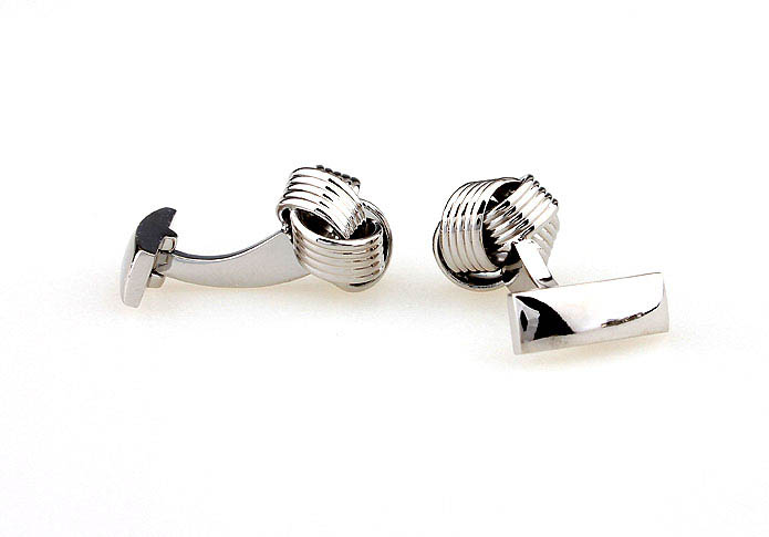  Silver Texture Cufflinks Metal Cufflinks Knot Wholesale & Customized  CL667399