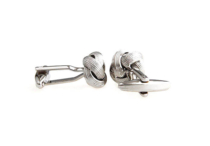  Silver Texture Cufflinks Metal Cufflinks Knot Wholesale & Customized  CL667415