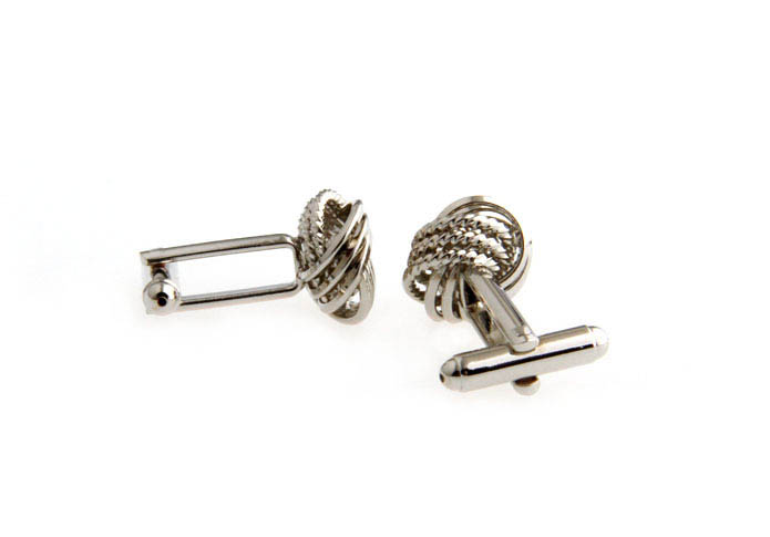  Silver Texture Cufflinks Metal Cufflinks Knot Wholesale & Customized  CL667451