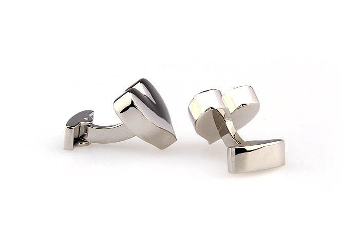 Heart shaped Cufflinks  Silver Texture Cufflinks Metal Cufflinks Recreation Wholesale & Customized  CL667719