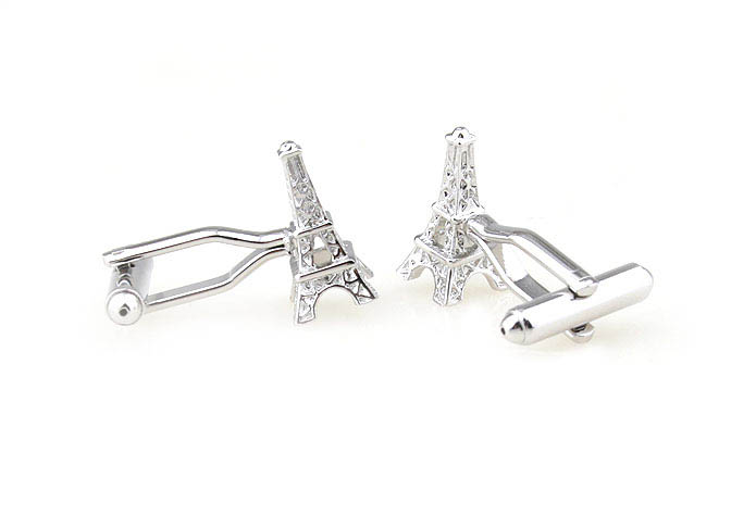 Eiffel Tower Cufflinks  Silver Texture Cufflinks Metal Cufflinks Architecture Wholesale & Customized  CL671453