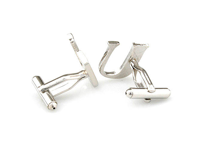 The Letters U Cufflinks  Silver Texture Cufflinks Metal Cufflinks Symbol Wholesale & Customized  CL671479