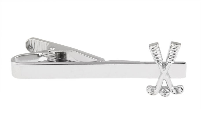 Golf Tie Clips  Silver Texture Tie Clips Metal Tie Clips Sports Wholesale & Customized  CL870812