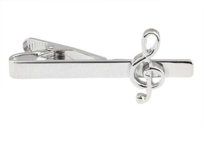 Note Tie Clips  Silver Texture Tie Clips Metal Tie Clips Music Wholesale & Customized  CL870813