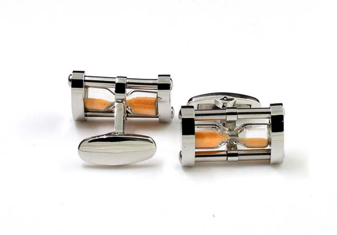 Hourglass Cufflinks  Orange Cheerful Cufflinks Stainless Steel Cufflinks Religious and Zen Wholesale & Customized  CL657435