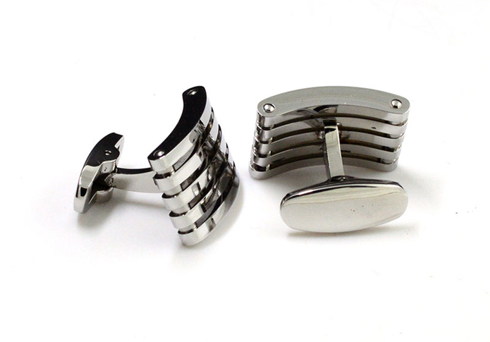  Silver Texture Cufflinks Stainless Steel Cufflinks Wholesale & Customized  CL657446