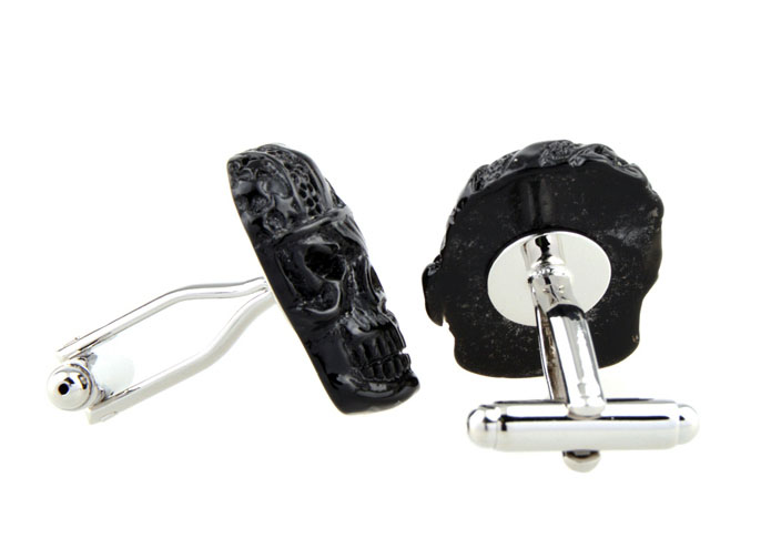 Skull Cufflinks  Black Classic Cufflinks Woodcarving Cufflinks Skull Wholesale & Customized  CL653480