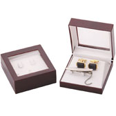 Imitation leather + Plastic Cufflinks Boxes  Khaki Dressed Cufflinks Boxes Cufflinks Boxes Wholesale & Customized  CL210482