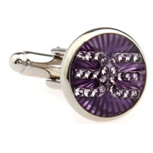 E symmetry Cufflinks  Purple Romantic Cufflinks Crystal Cufflinks Symbol Wholesale & Customized  CL652035