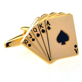 Playing Cards Cufflinks  Black Classic Cufflinks Paint Cufflinks Gambling Wholesale & Customized  CL656006