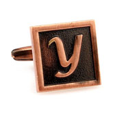 26 Letters Y Cufflinks  Bronzed Classic Cufflinks Metal Cufflinks Symbol Wholesale & Customized  CL667952