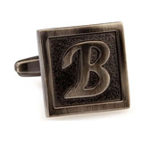 26 Letters B Cufflinks  Gray Steady Cufflinks Metal Cufflinks Symbol Wholesale & Customized  CL667955